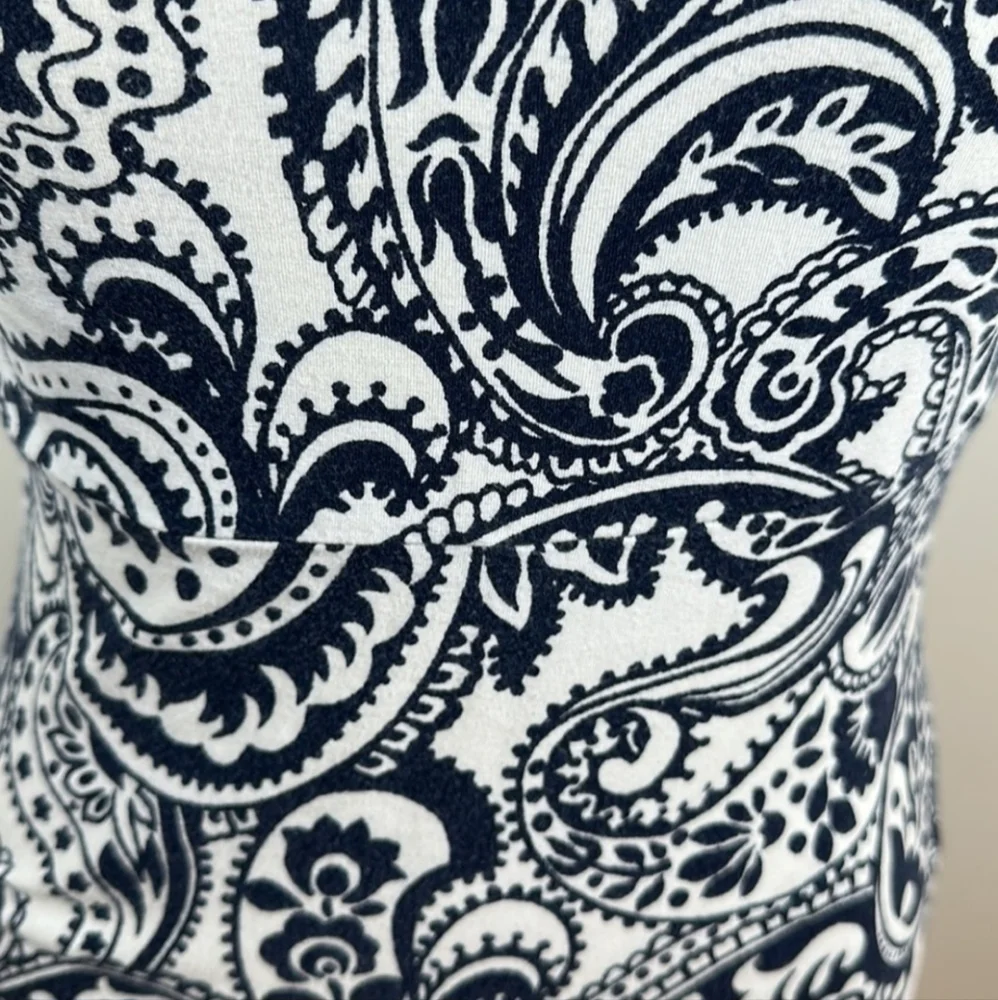 Talbot's Navy Paisley and Floral Sleeveless Maxi Dress Size Small Petite - Picture 5 of 9